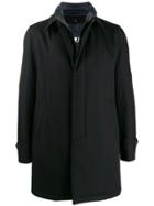 Herno Single Breasted Layered Coat - Black