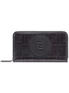 Fendi Zip-around Ff Logo Wallet - Black