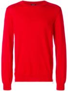 Balmain Side Zipped Sweatshirt - Red