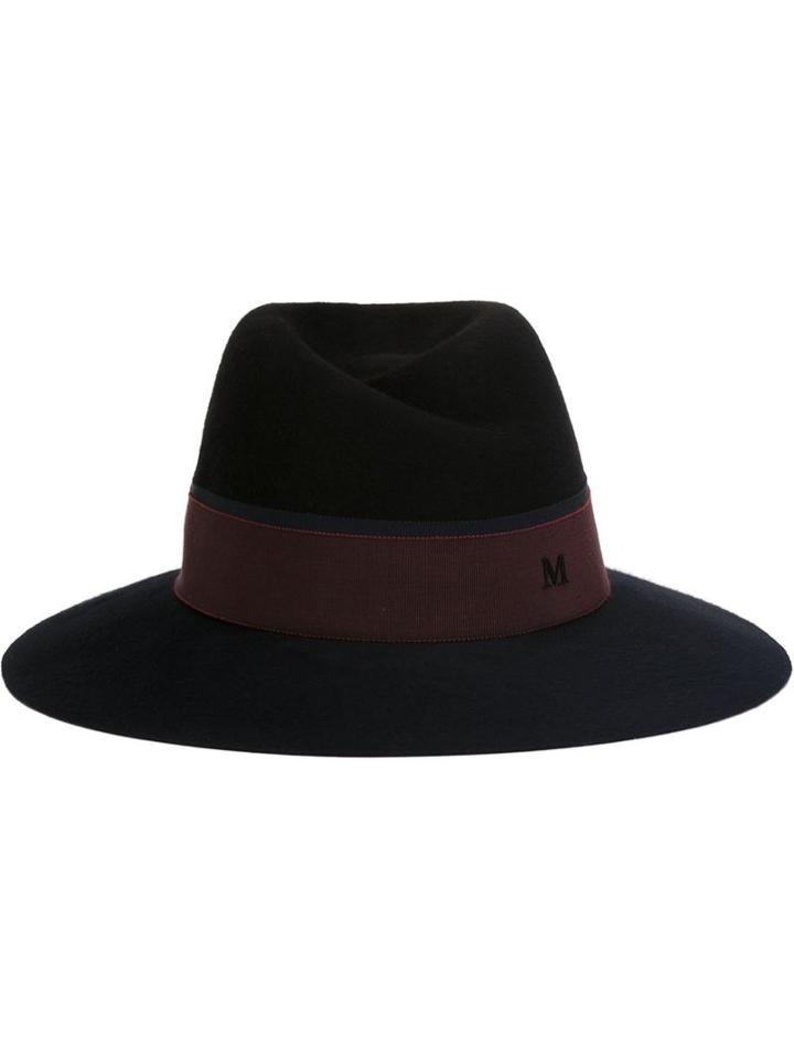 Maison Michel 'virginie' Fedora Hat, Women's, Size: Small, Black, Cotton/beaver Fur/viscose