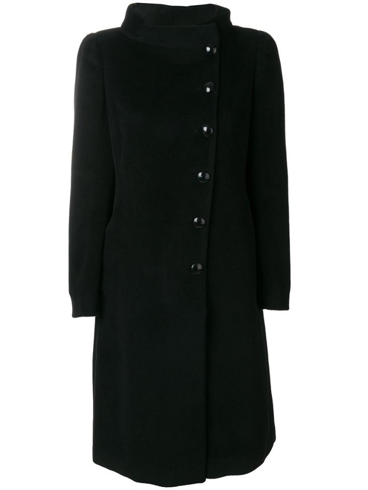 Armani Collezioni Side-fastening Long Coat - Black