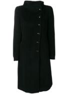 Armani Collezioni Side-fastening Long Coat - Black