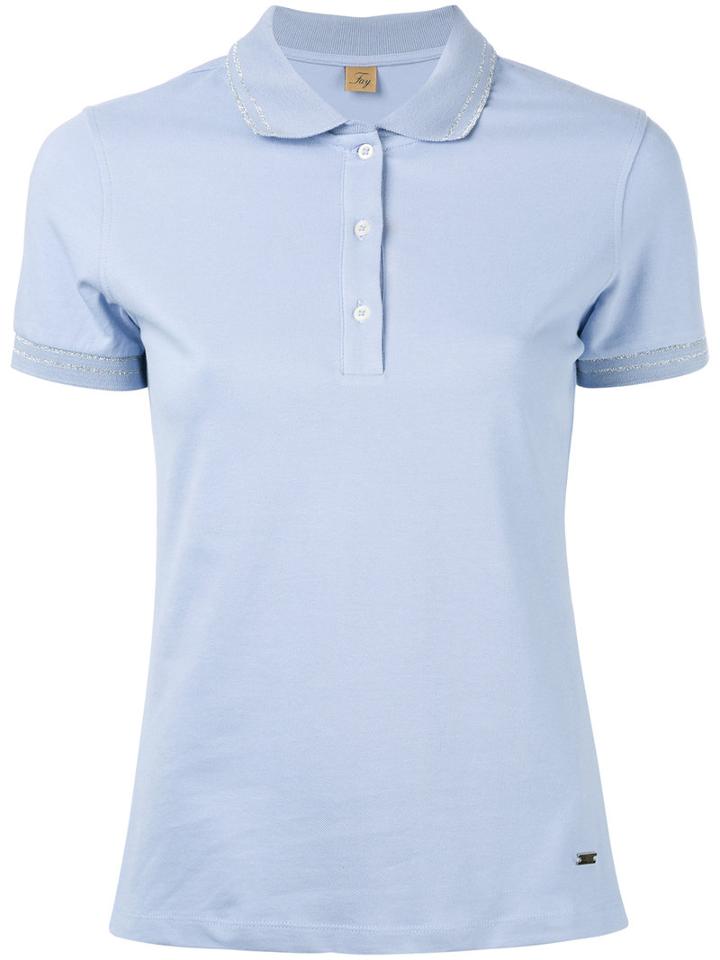 Fay - Polo Shirt - Women - Cotton/spandex/elastane - L, Women's, Blue, Cotton/spandex/elastane