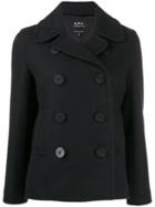 A.p.c. Double-breasted Slim-fit Jacket - Black