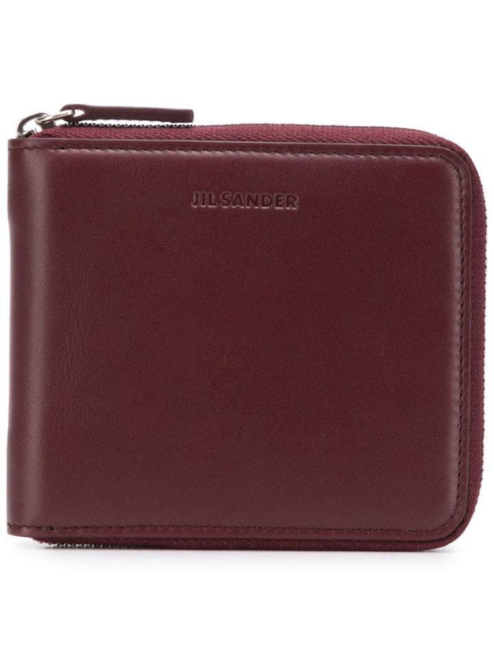 Jil Sander Square Zip-around Wallet - Red