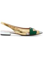 L'autre Chose Slingback Pointed Pumps - Metallic