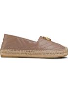 Gucci Leather Espadrille With Double G - Brown