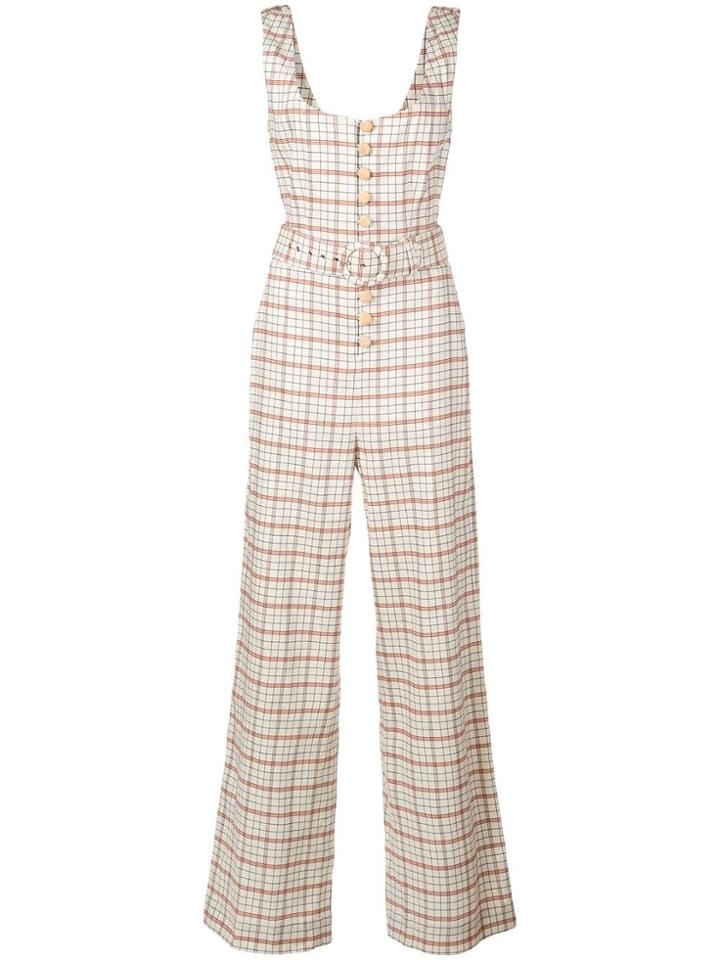 Nicholas Tartan Jumpsuit - White