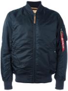 Alpha Industries Zipped Arm Bomber Jacket, Men's, Size: Large, Blue, Nylon/polyester