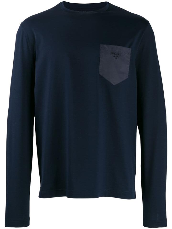 Prada Patch Pocket T-shirt - Blue