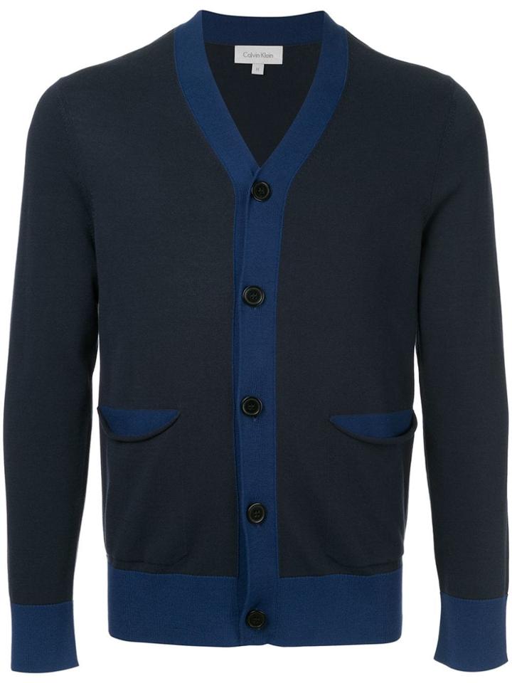 Ck Calvin Klein V-neck Button Cardigan - Blue