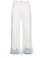R13 Camille High Waist Cropped Jeans - White