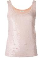 P.a.r.o.s.h. Sequin Tank, Women's, Size: M, Pink/purple, Polyamide/spandex/elastane/pvc