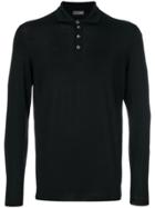 Drumohr Long Sleeve Polo Shirt - Black