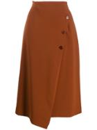 Altea Asymmetric Midi Skirt - Brown