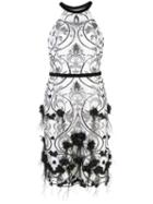 Marchesa Notte Rcrbk 3d Floral Feather Cocktail - White