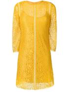 Pinko Lace Short Dress - Yellow