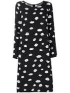 Odeeh - Kiss Print Dress - Women - Silk/acetate/viscose - 38, Black, Silk/acetate/viscose
