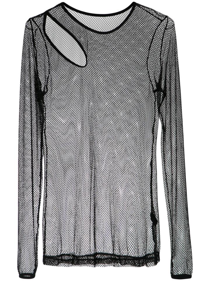 Giuliana Romanno Fishnet Top - Black