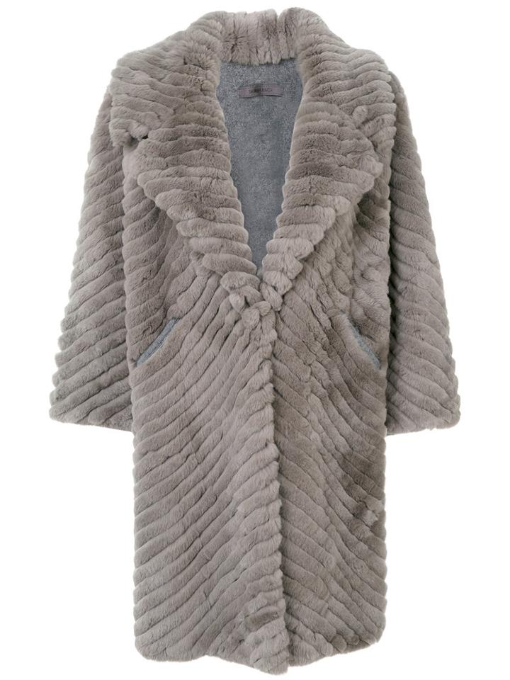 Simonetta Ravizza - Shearling Coat - Women - Polyamide/viscose/wool - 42, Grey, Polyamide/viscose/wool