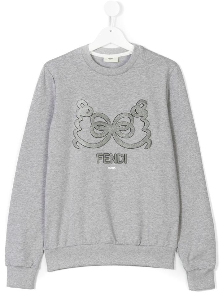 Fendi Kids Teen Logo Sweatshirt - Grey