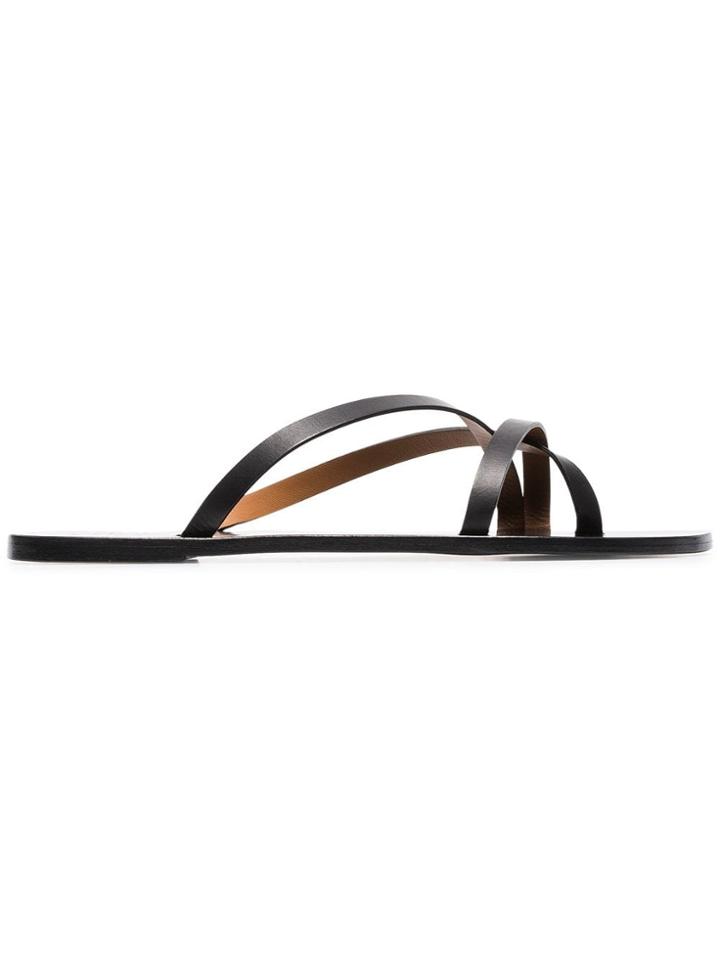 Atp Atelier Black Anise Leather Sandals