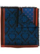 Givenchy Patchwork Printed Scarf, Women's, Blue, Wool