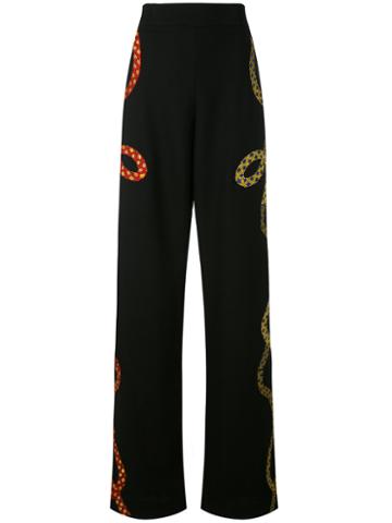 Reemami - Embroidered Rope Palazzo Pants - Women - Cotton - M, Women's, Black, Cotton