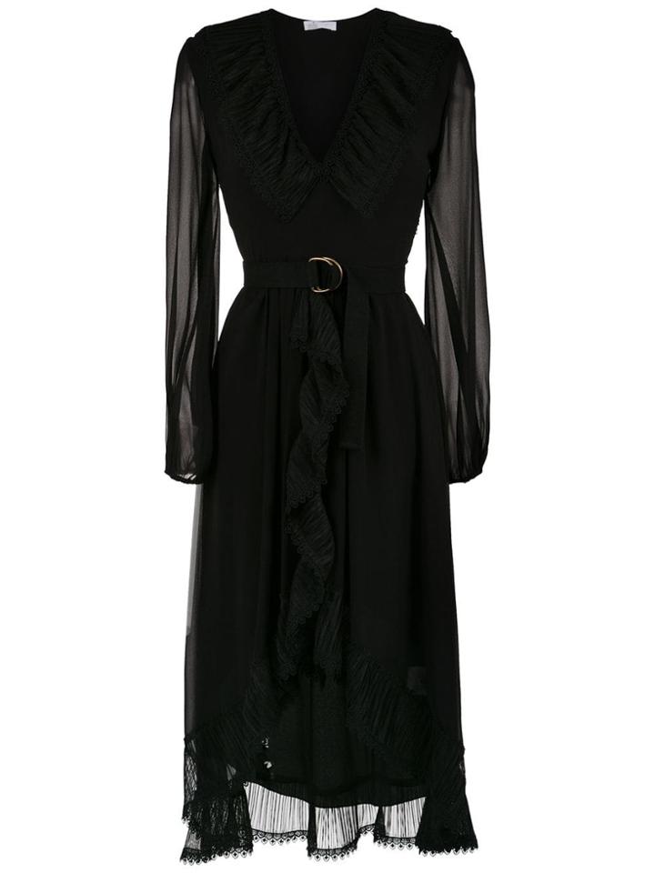 Nk Ruffled Midi Dress - Black