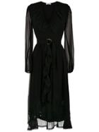 Nk Ruffled Midi Dress - Black
