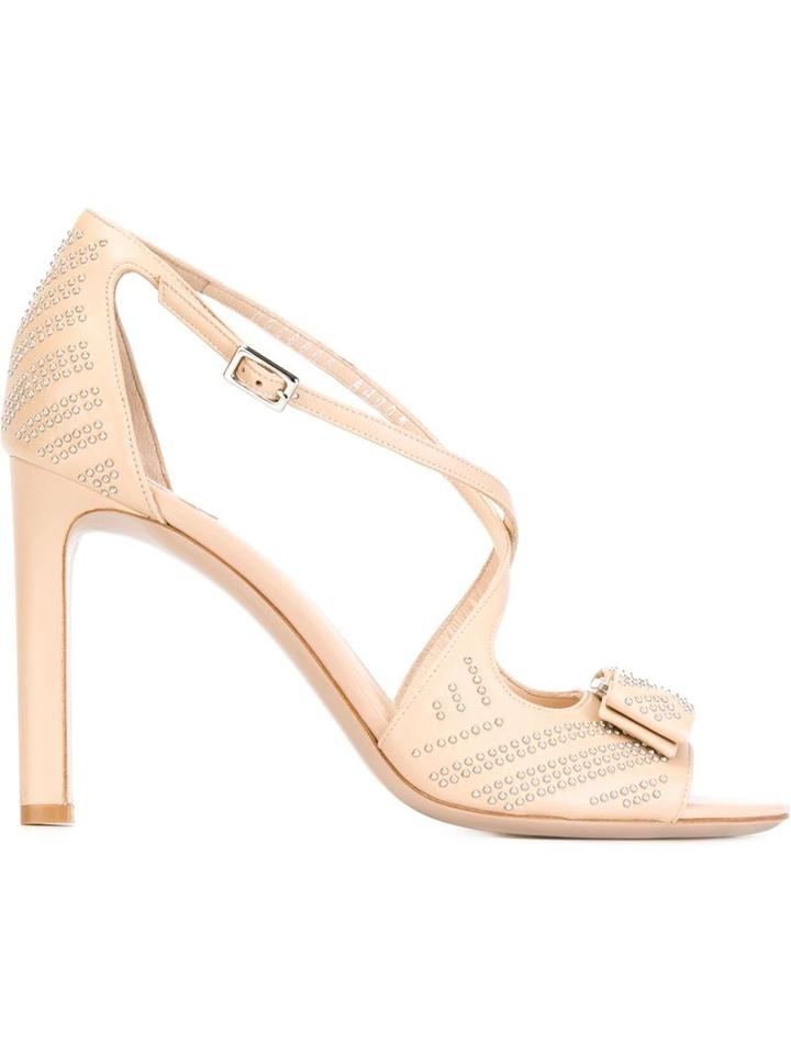 Salvatore Ferragamo Gabrielle Sandals, Women's, Size: 39.5, Nude/neutrals, Leather/metal Other