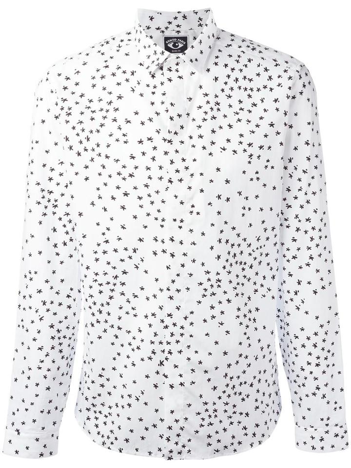 Kenzo Flying K Shirt, Men's, Size: 39, White, Cotton
