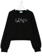 Lanvin Enfant Sequin Logo Sweatshirt - Black