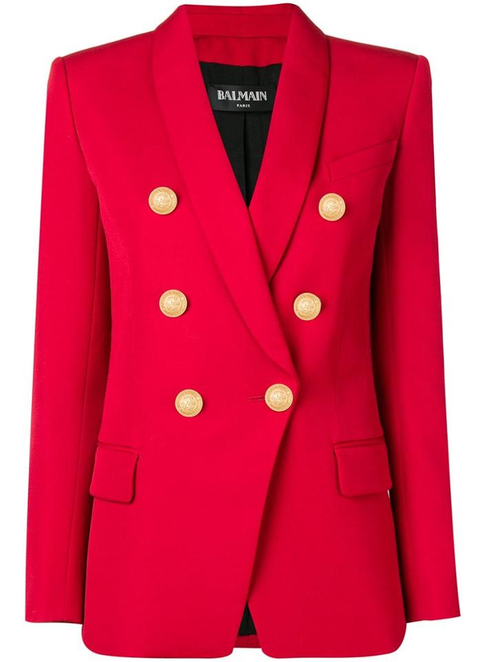 Balmain Double Buttoned Blazer - Red