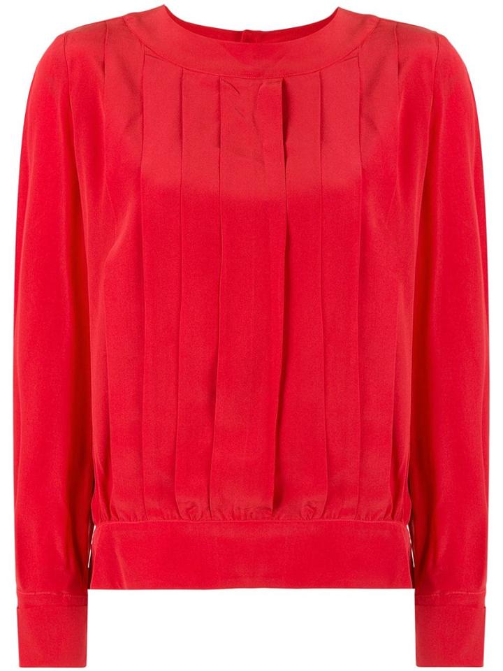 Chanel Vintage Cc Logos Button Blouse - Red