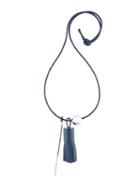 Building Block Tassel & Pen Necklace, Women's, Blue