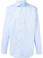 Canali Buttoned Shirt, Men's, Size: 42, Blue, Cotton