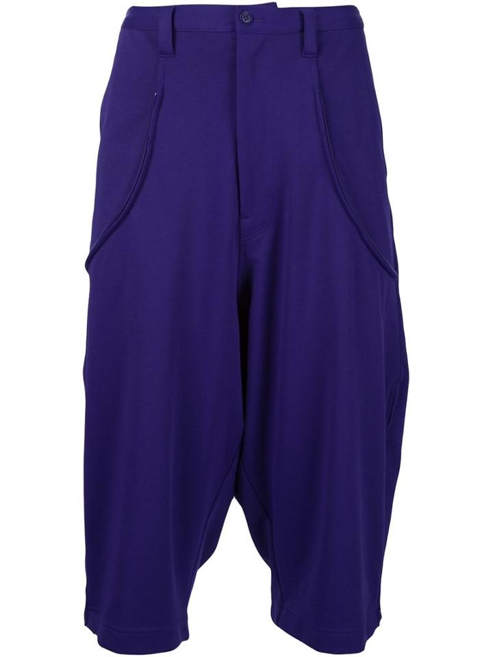 Y-3 Drop-crotch Shorts, Men's, Size: M, Pink/purple, Cotton/polyester