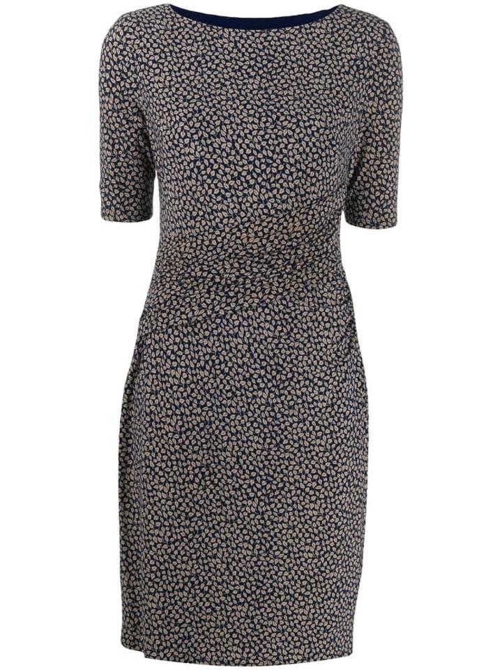 Lauren Ralph Lauren Leaf Print Midi Dress - Blue