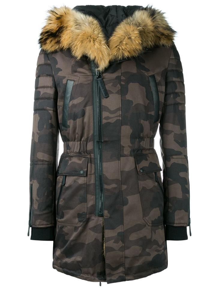 Philipp Plein Hooded Camouflage Parka - Brown