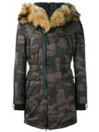 Philipp Plein Hooded Camouflage Parka - Brown