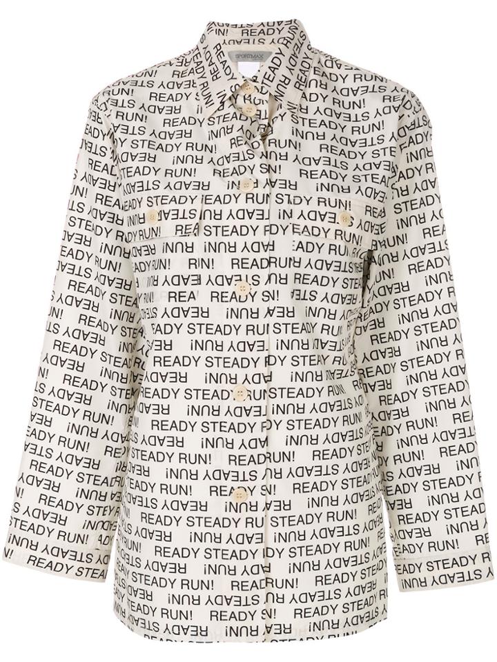 Sportmax Steady Run! Print Shirt - Nude & Neutrals