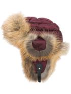 Liska Panelled Trapper Hat - Red