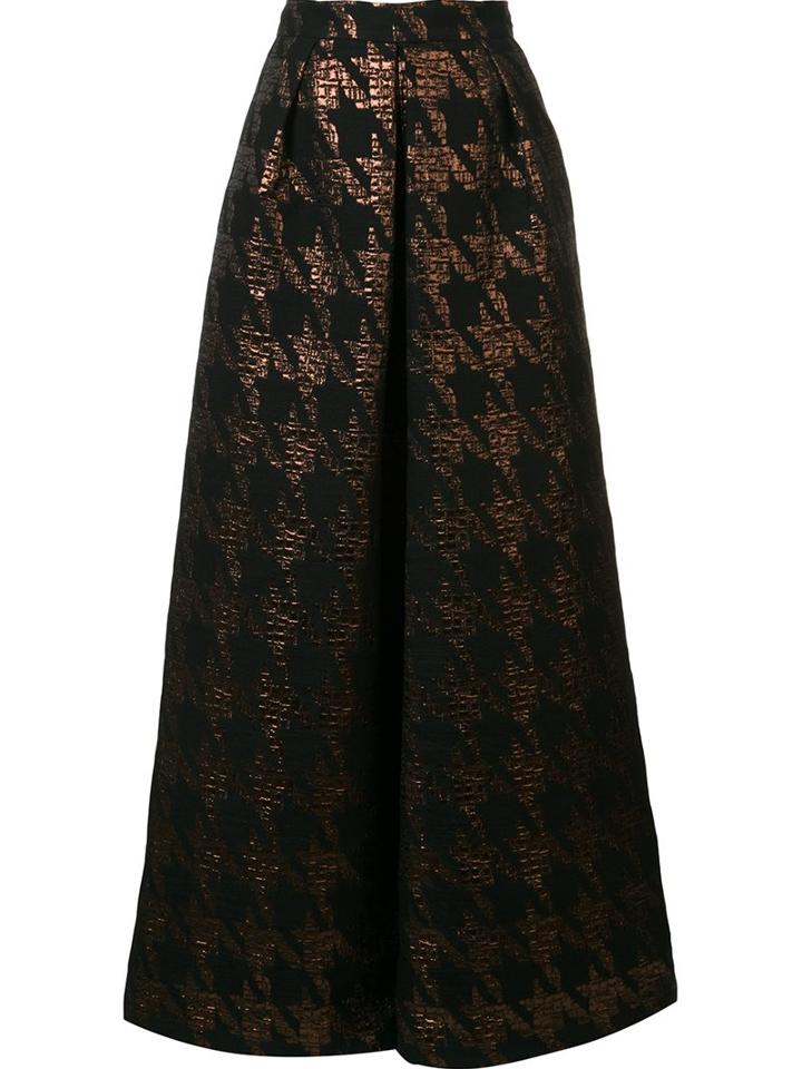 Martin Grant Houndstooth Single Pleat Skirt