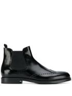 Giorgio Armani Patterned Slip-on Ankle Boots - Black