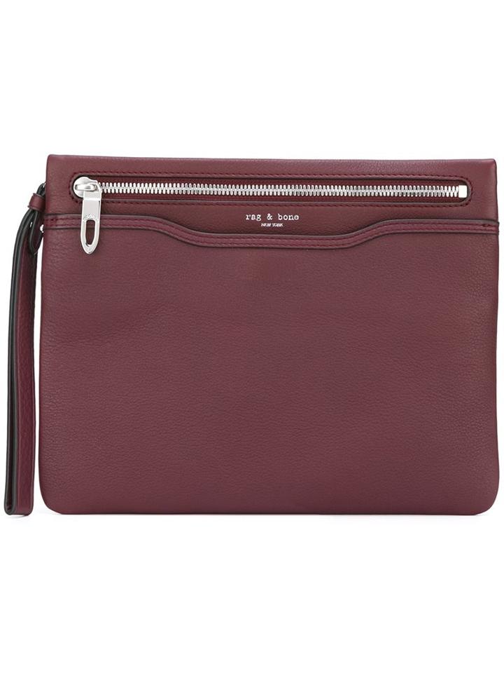 Rag & Bone Zip Medium Clutch, Women's, Pink/purple