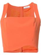 Mugler Cropped Top, Women's, Size: 38, Yellow/orange, Viscose/polyester/acetate