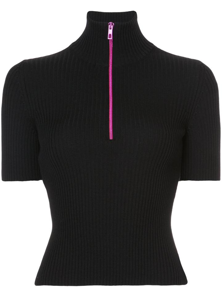 Boutique Moschino Ribbed Zip Jumper - Black
