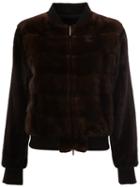 Blancha Fur Jacket, Women's, Size: 42, Brown, Mink Fur/acrylic/spandex/elastane/goat Suede