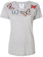 Quantum Courage Embroidered Butterfly T-shirt - Grey